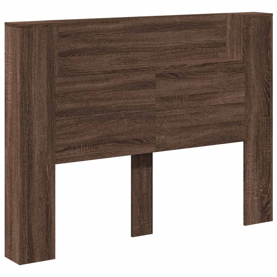 Tête de lit de rangement avec LED Chêne brun Bois d'ingénierie - 2