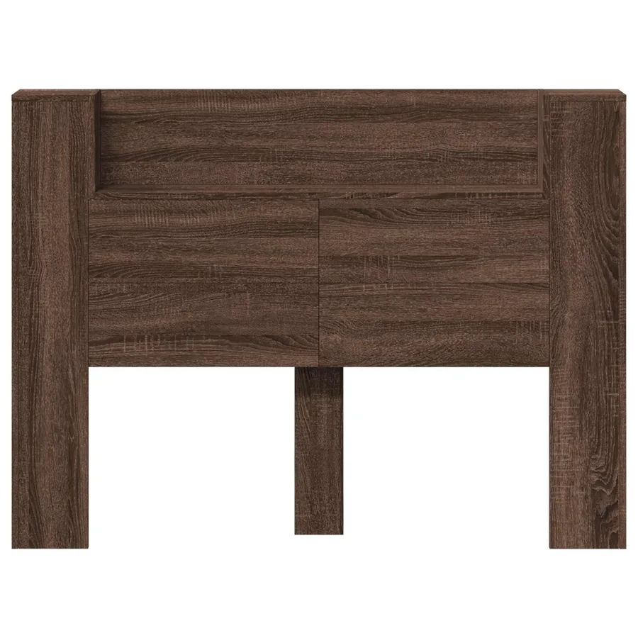 Tête de lit de rangement avec LED Chêne brun Bois d'ingénierie - 5