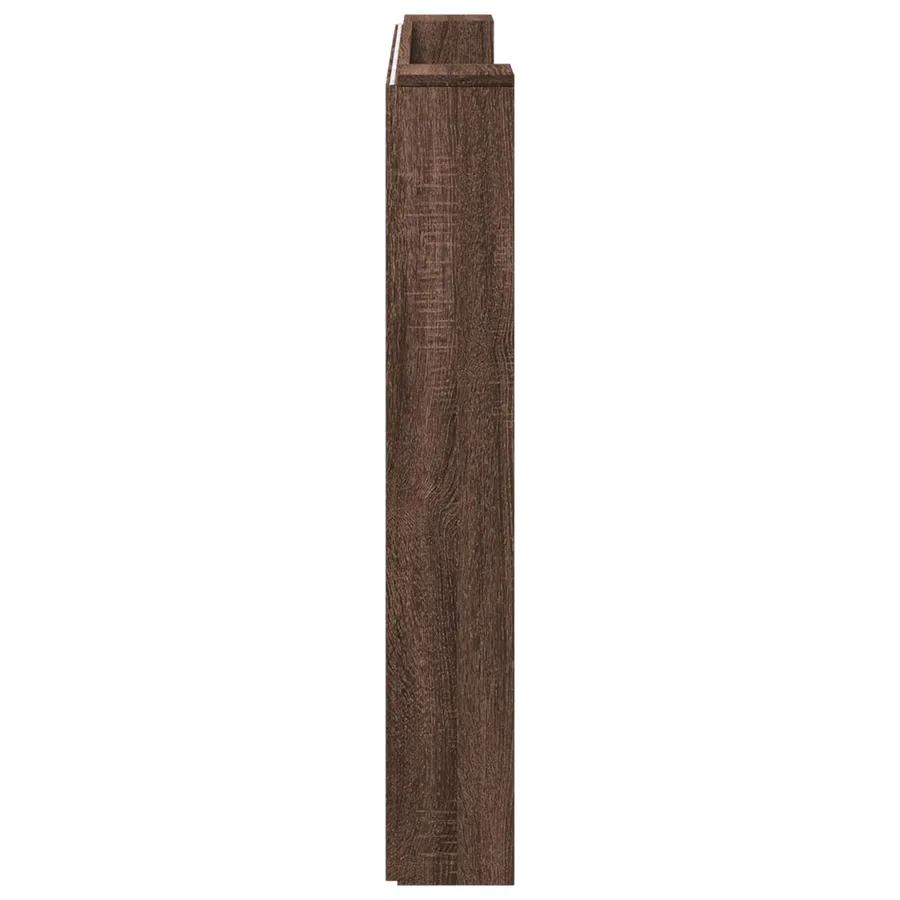 Tête de lit de rangement avec LED Chêne brun Bois d'ingénierie - 6