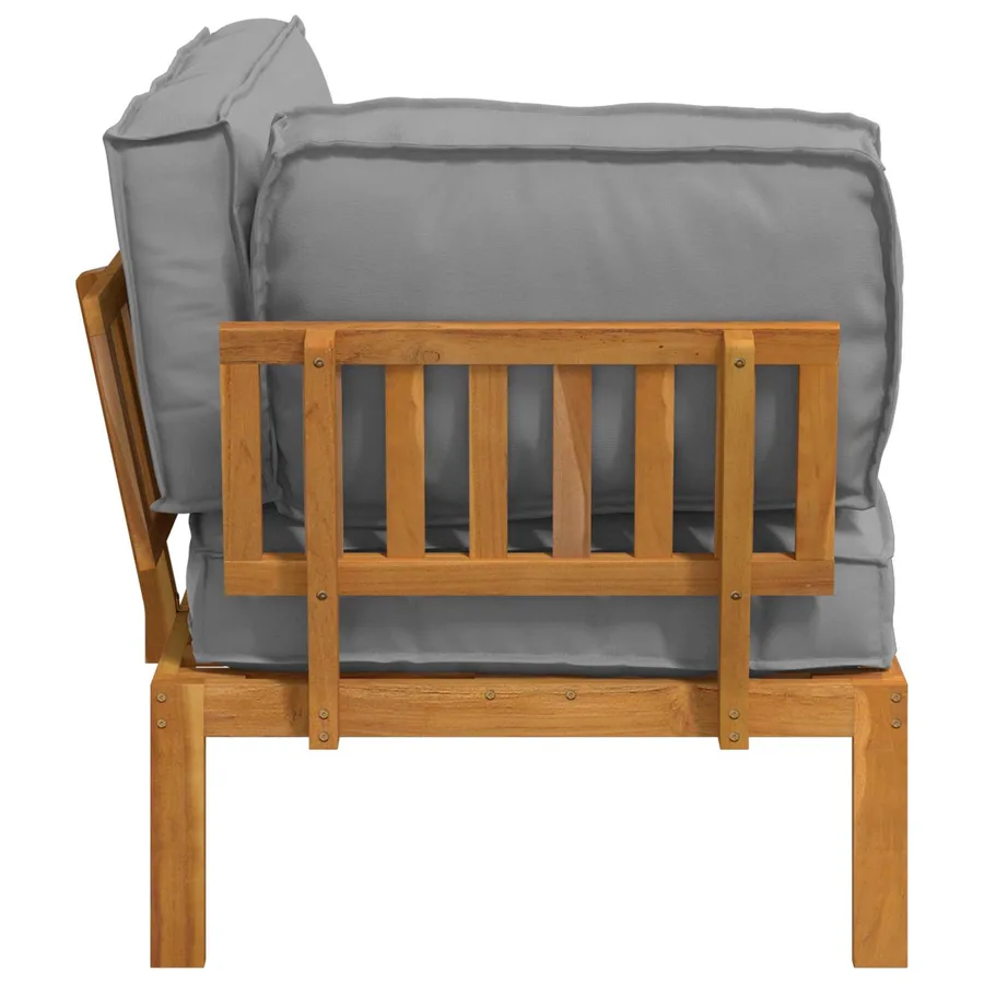 Ensemble de Canapés Gris 133 x 92 x 69 cm Bois d'Acacia Massif - 7