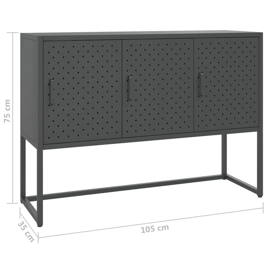 Buffet Anthracite 105x35x75 cm Acier - 11