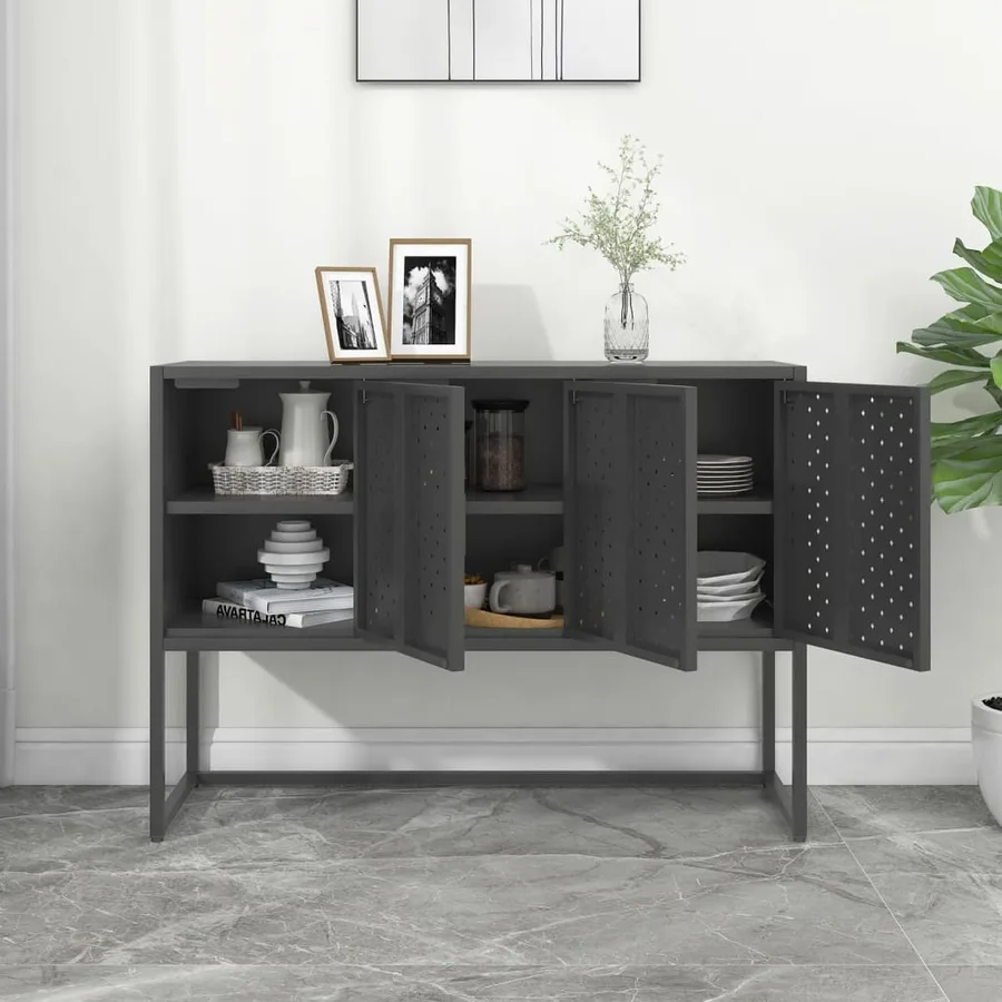 Buffet Anthracite 105x35x75 cm Acier - 3