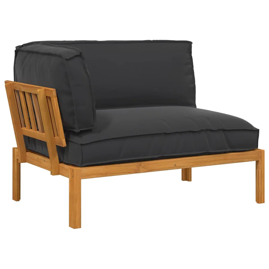 Ensemble de Canapés Noir 133 x 92 x 69 cm Bois d'Acacia Massif