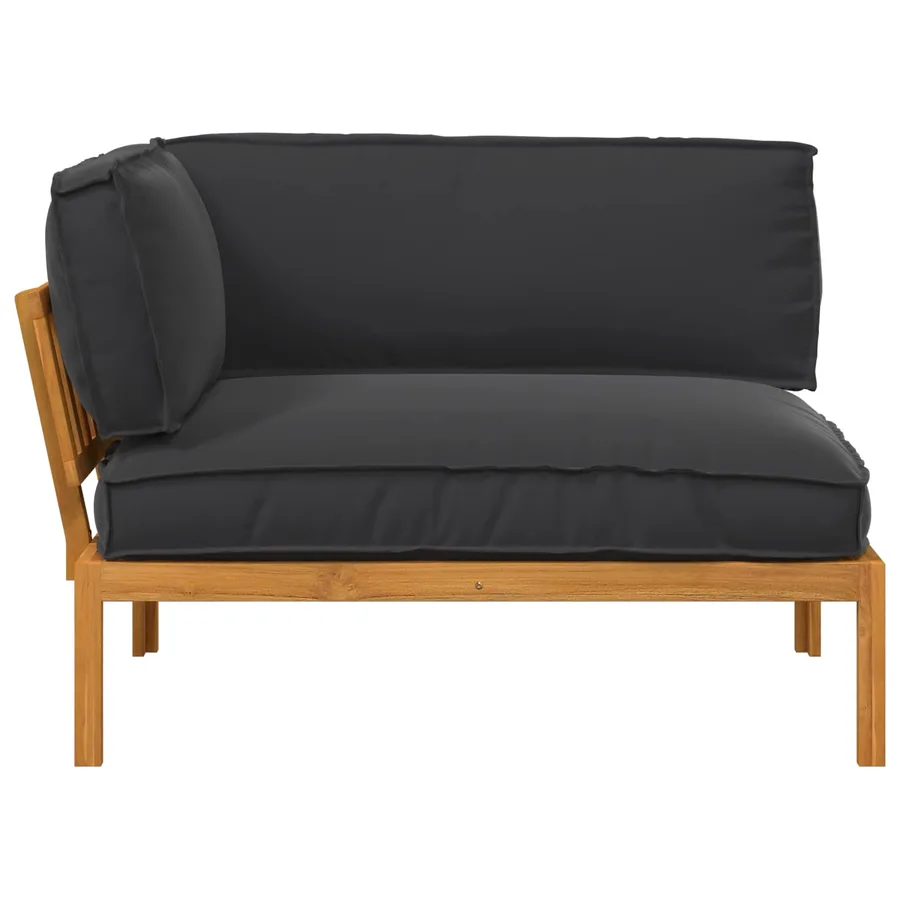 Ensemble de Canapés Noir 133 x 92 x 69 cm Bois d'Acacia Massif - 6