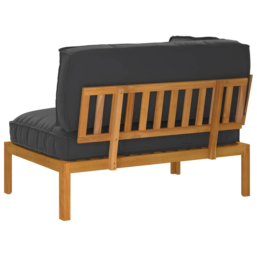 Ensemble de Canapés Noir 133 x 92 x 69 cm Bois d'Acacia Massif - 8