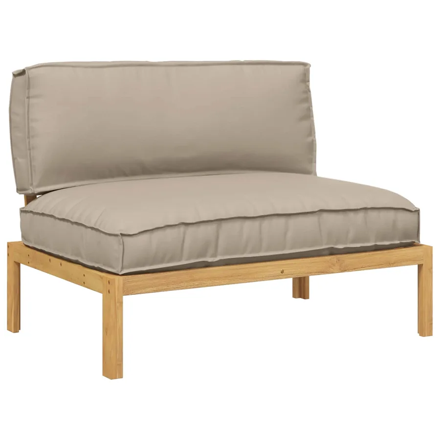 Ensemble de Canapés Taupe 120 x 92 x 69 cm Bois d'Acacia Massif - 2