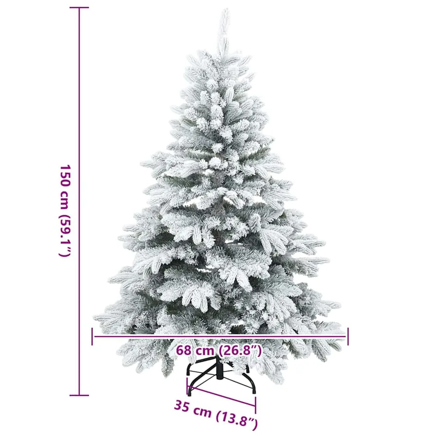 Sapin de Noël artificiel avec 150 LED Blanc 150 cm PE et PVC - 20