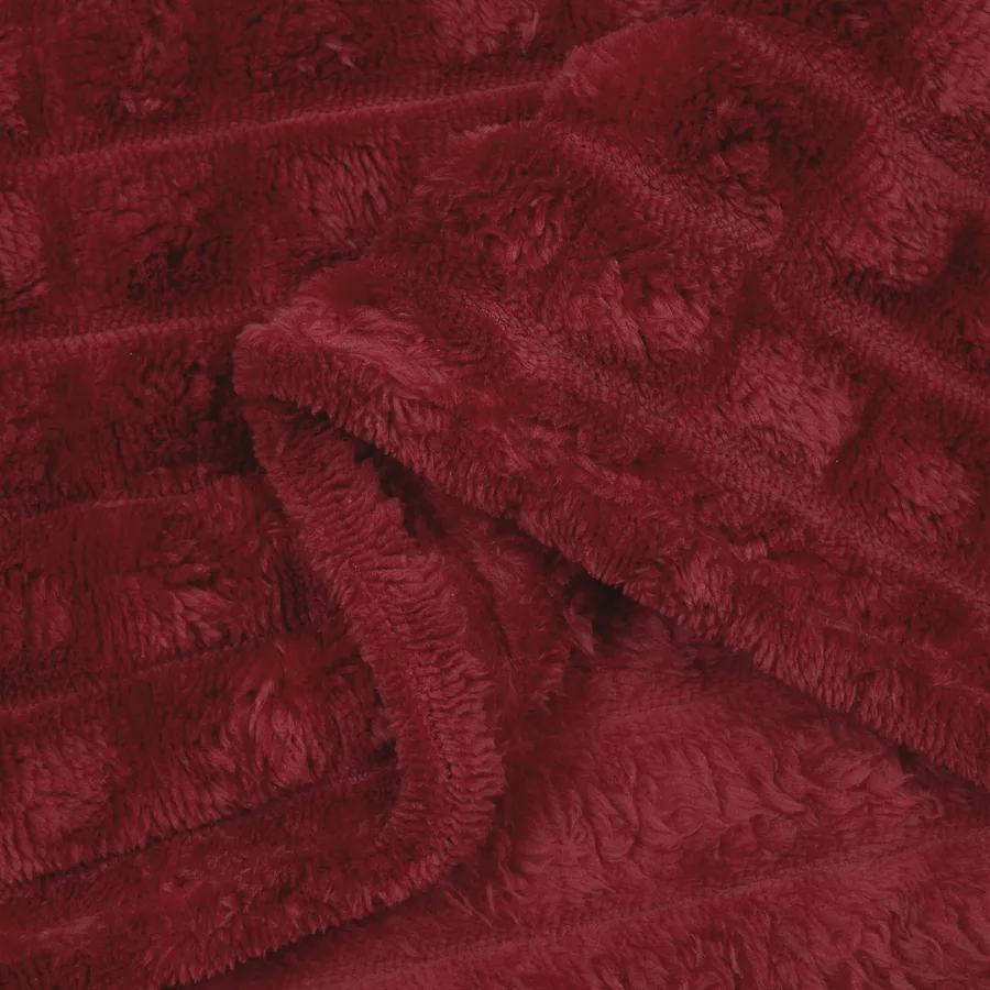 Couvertures à jeter 6 pcs Rouge Bordeaux 270 x 240 cm Toison - 7
