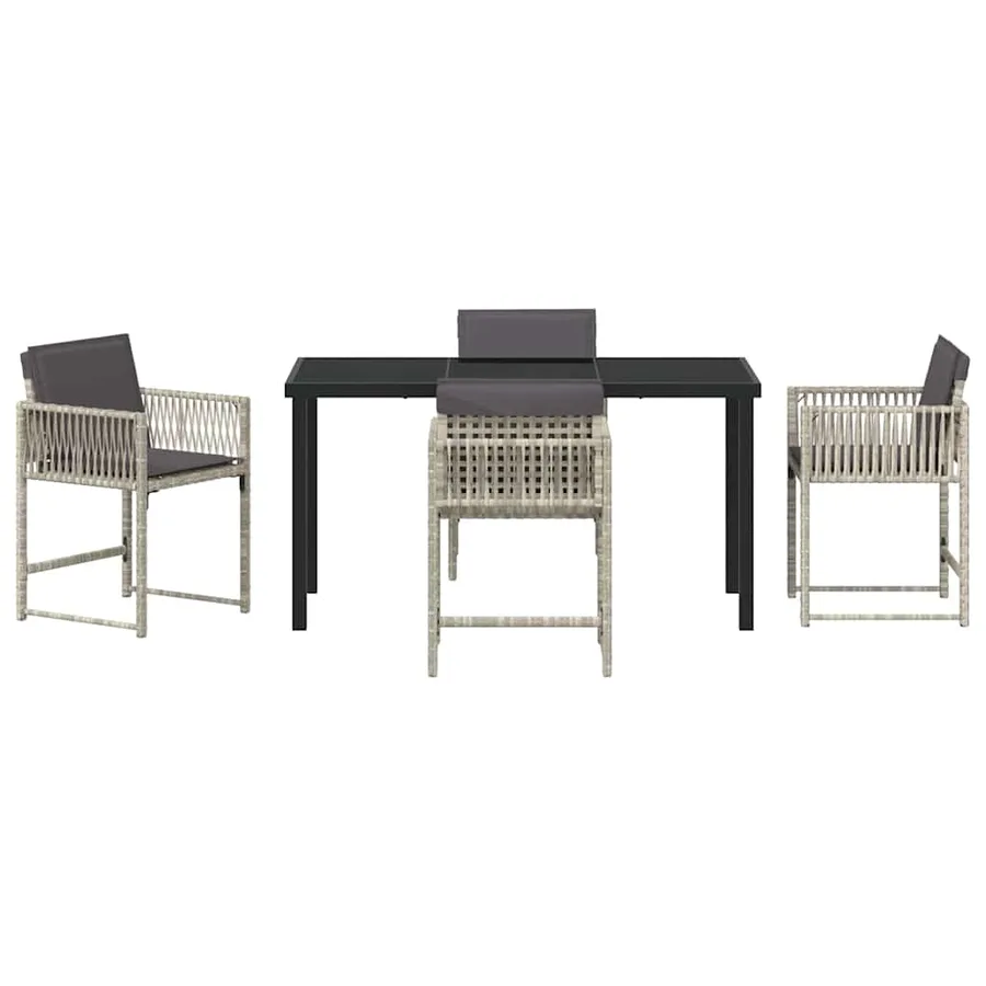 Ensemble de salle à manger pour jardin 5 pcs Gris clair - 7
