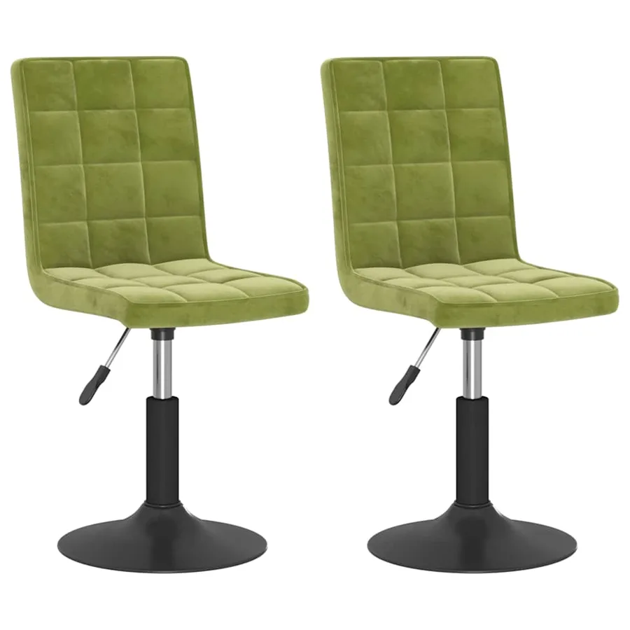 Chaises pivotantes à manger lot de 2 vert clair velours - 2