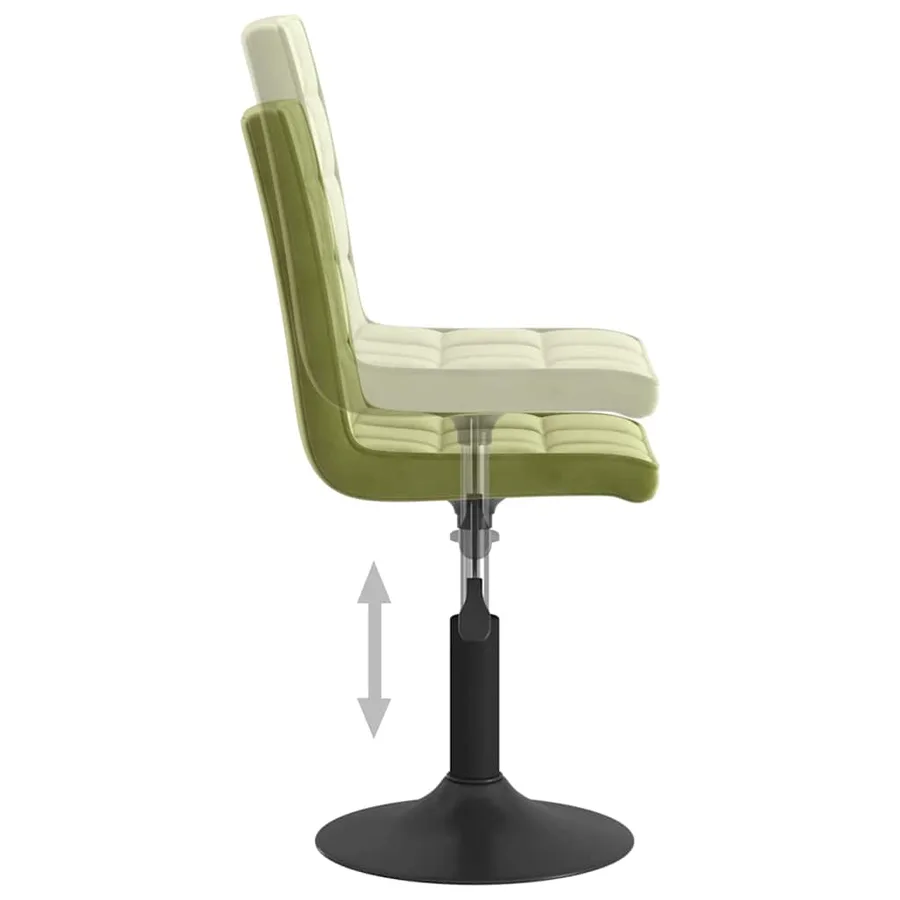Chaises pivotantes à manger lot de 2 vert clair velours - 7