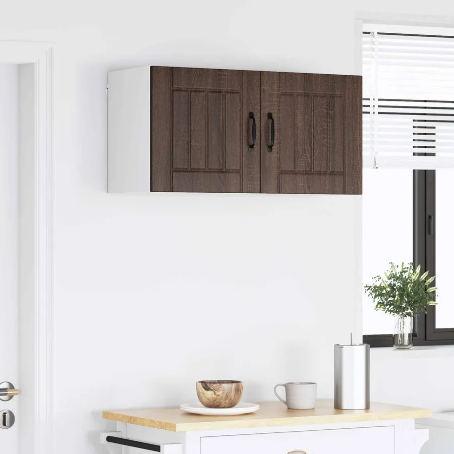 Meuble mural LUCCA Chêne brun 80 x 31 x 40 cm Bois d'ingénierie - 4