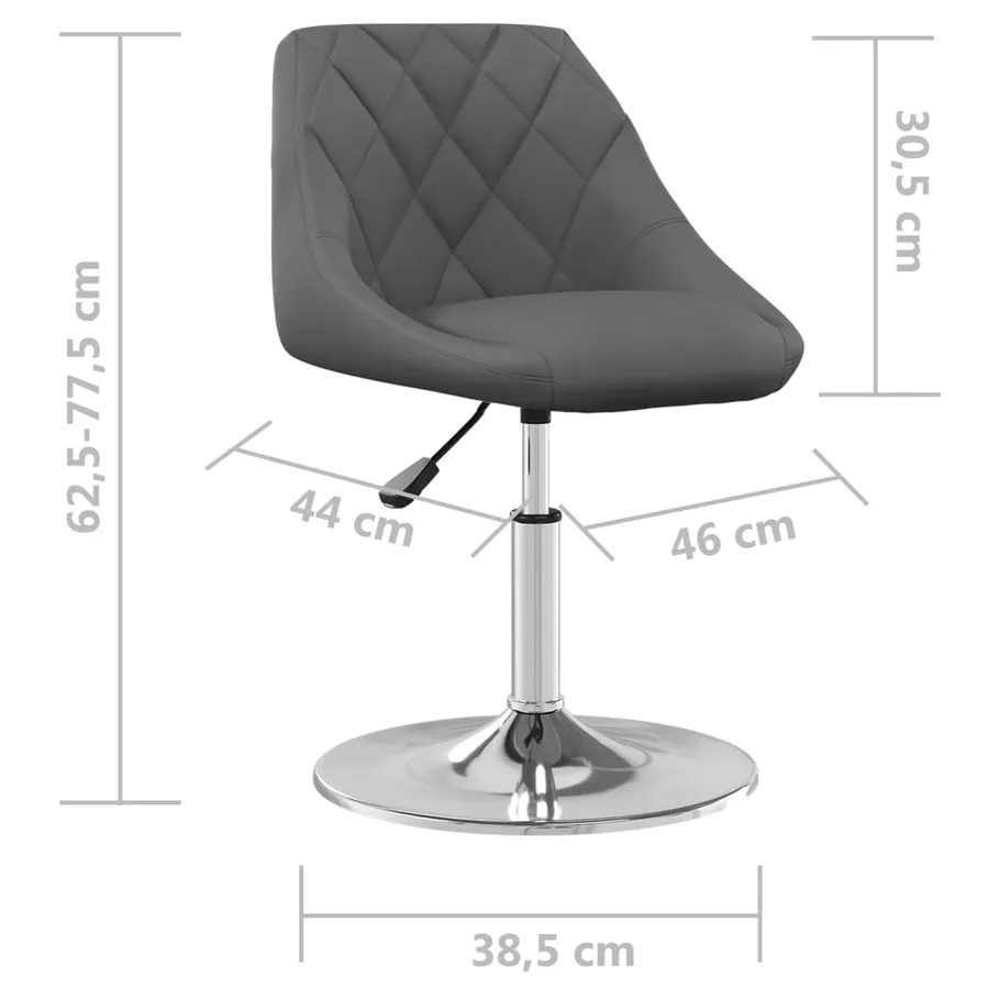 Chaises pivotantes à manger lot de 2 Gris foncé Velours - 9