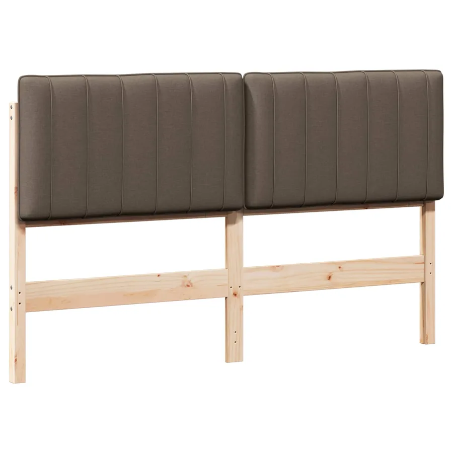 Tête de lit capitonnée Marron et Taupe 160 cm Pin massif - 2