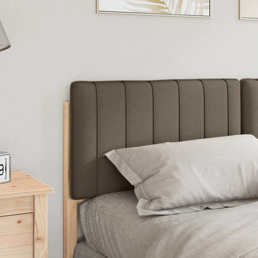 Tête de lit capitonnée Marron et Taupe 160 cm Pin massif - 3