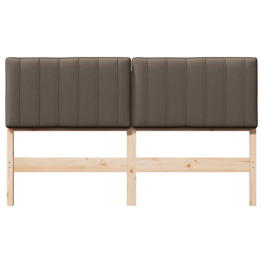 Tête de lit capitonnée Marron et Taupe 160 cm Pin massif - 4
