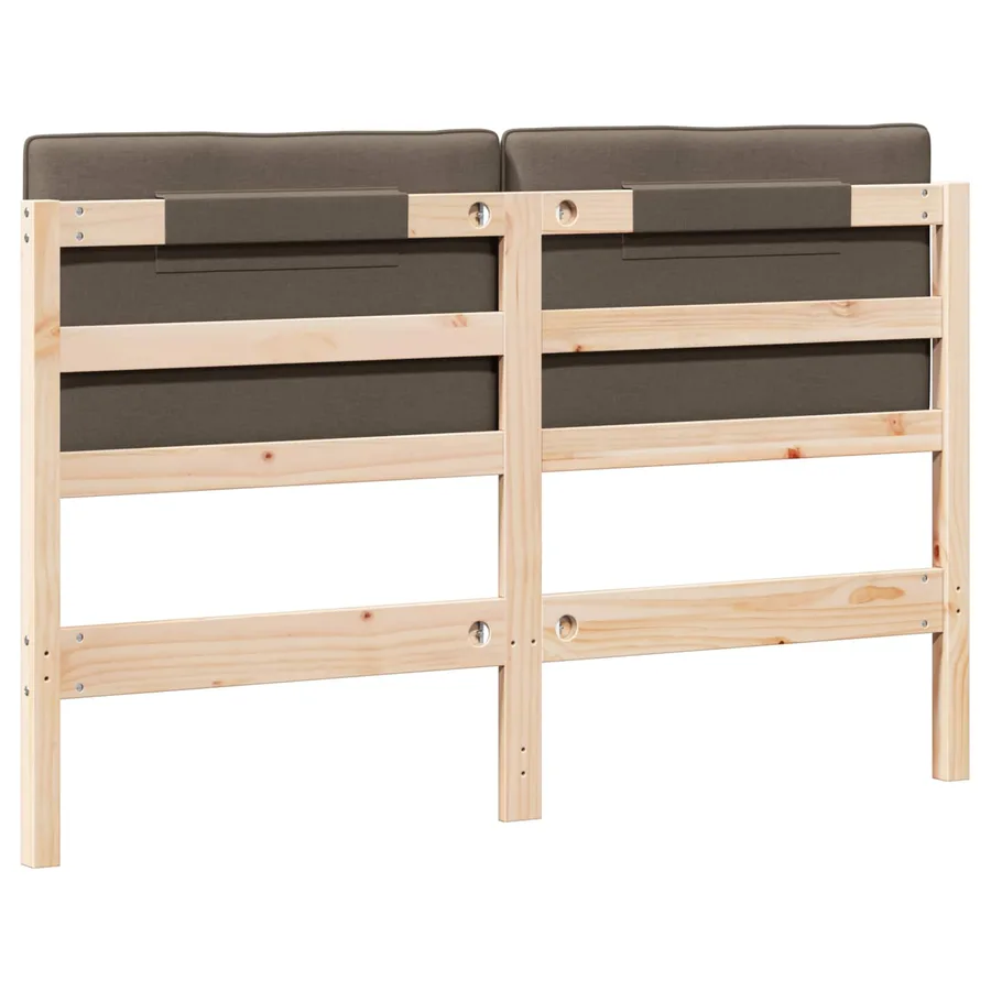 Tête de lit capitonnée Marron et Taupe 160 cm Pin massif - 6