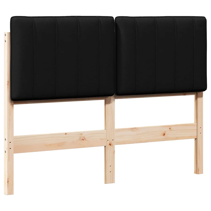 Tête de lit capitonnée Marron et Noir 120 cm Pin massif - 2
