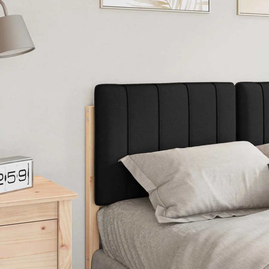 Tête de lit capitonnée Marron et Noir 120 cm Pin massif - 3