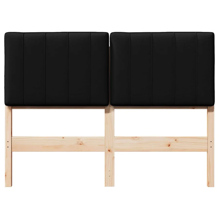Tête de lit capitonnée Marron et Noir 120 cm Pin massif - 4