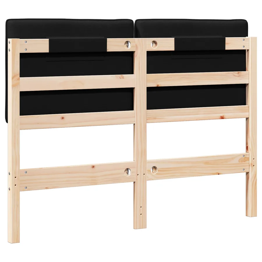 Tête de lit capitonnée Marron et Noir 120 cm Pin massif - 6