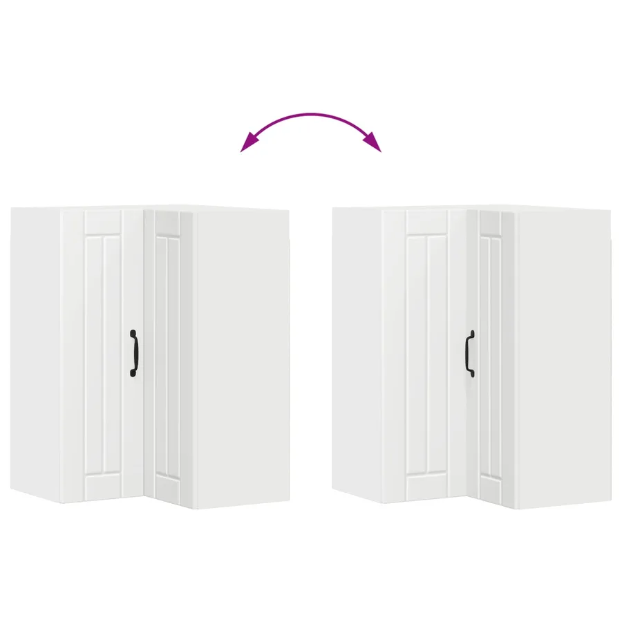 Cabinet d'angle mural LUCCA Blanc 57 x 57 x 80 cm - 11