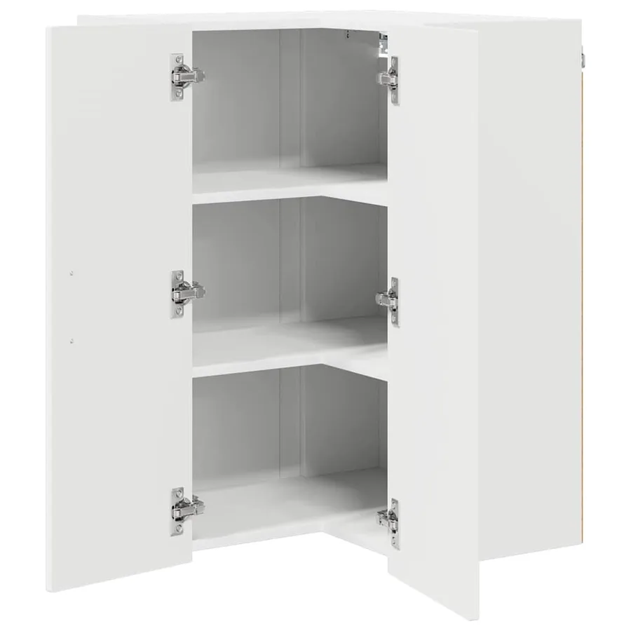 Cabinet d'angle mural LUCCA Blanc 57 x 57 x 80 cm - 5