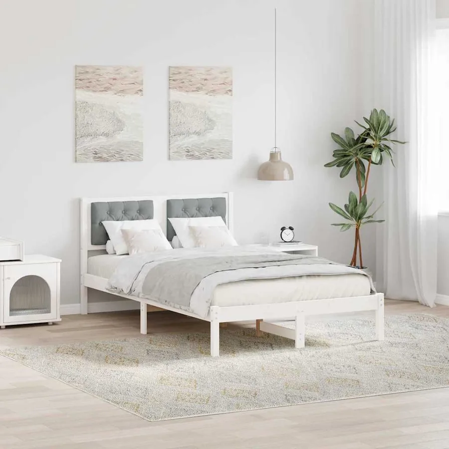 Cadre de lit Gris clair 120 x 200 cm Pin massif