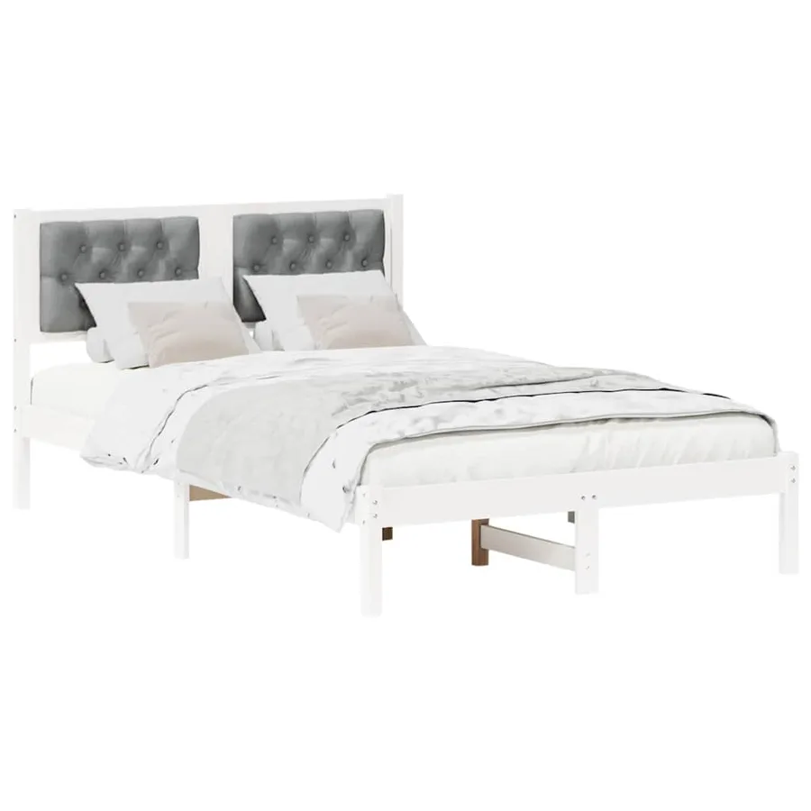 Cadre de lit Gris clair 120 x 200 cm Pin massif - 3