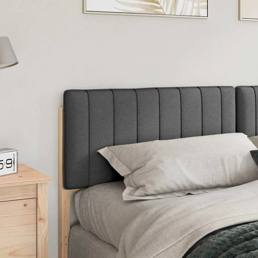 Tête de lit capitonnée Brun et gris foncé 200 cm Pin massif - 3