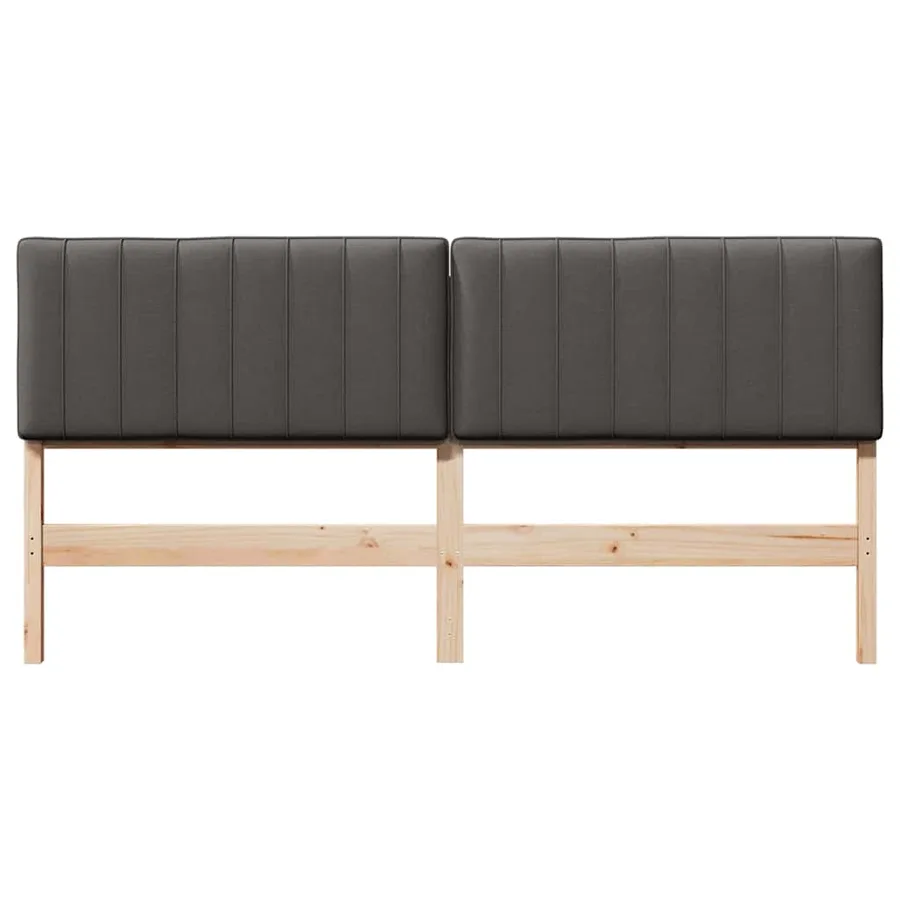 Tête de lit capitonnée Brun et gris foncé 200 cm Pin massif - 4