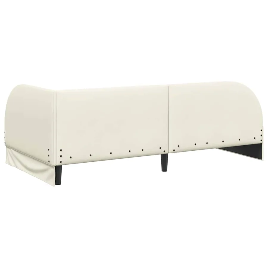 Cadre de lit d'angle avec matelas 2 pcs Crème Velours - 9
