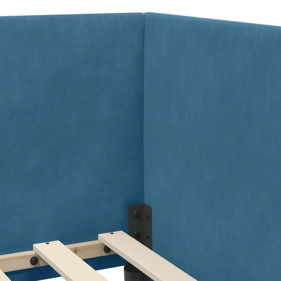 Cadre de lit d'angle avec matelas 2 pcs Bleu Velours - 10