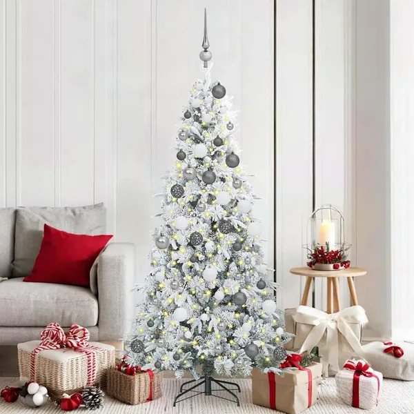 Sapin de Noël Artificiel à Branches Articulées Blanc 180 cm
