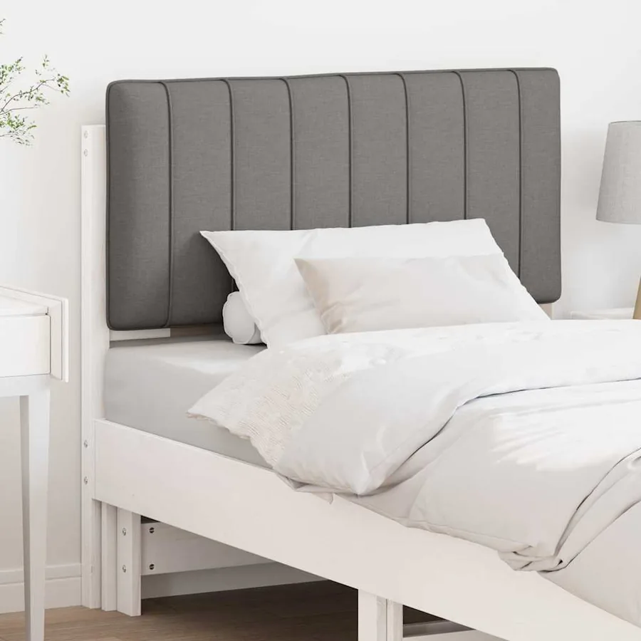 Tête de lit capitonnée Blanc et gris clair 90 cm Pin massif