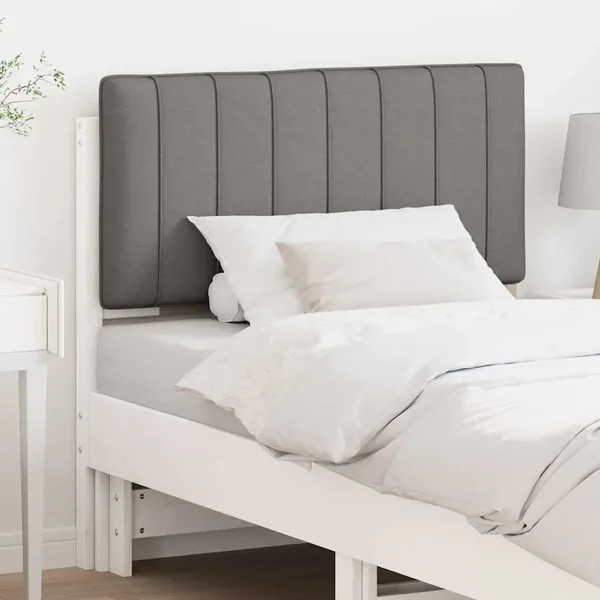 Tête de lit capitonnée Blanc et gris clair 90 cm Pin massif