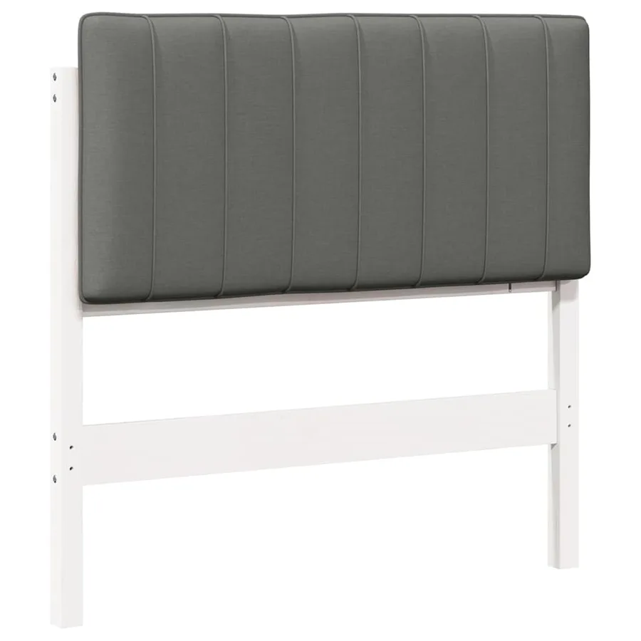 Tête de lit capitonnée Blanc et gris clair 90 cm Pin massif - 2