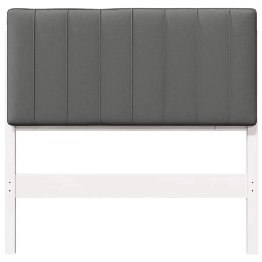Tête de lit capitonnée Blanc et gris clair 90 cm Pin massif - 4