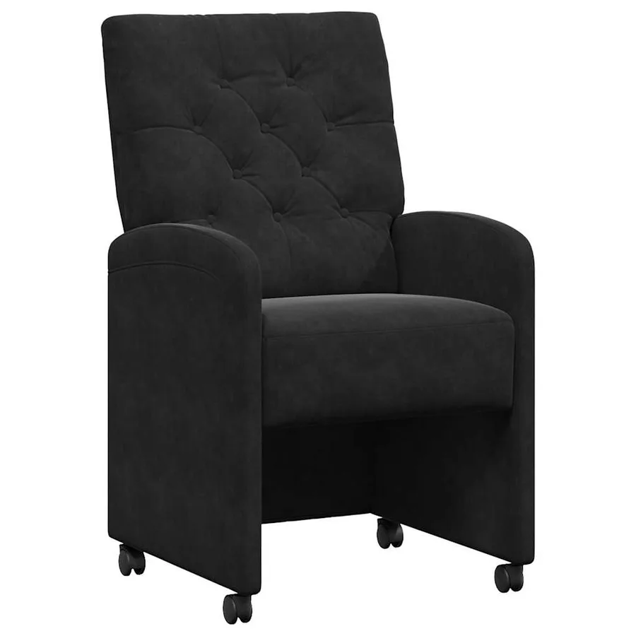 Chaises de Salle à Manger avec Roues 2 pcs Noir 58 x 67 x 97 cm - 2