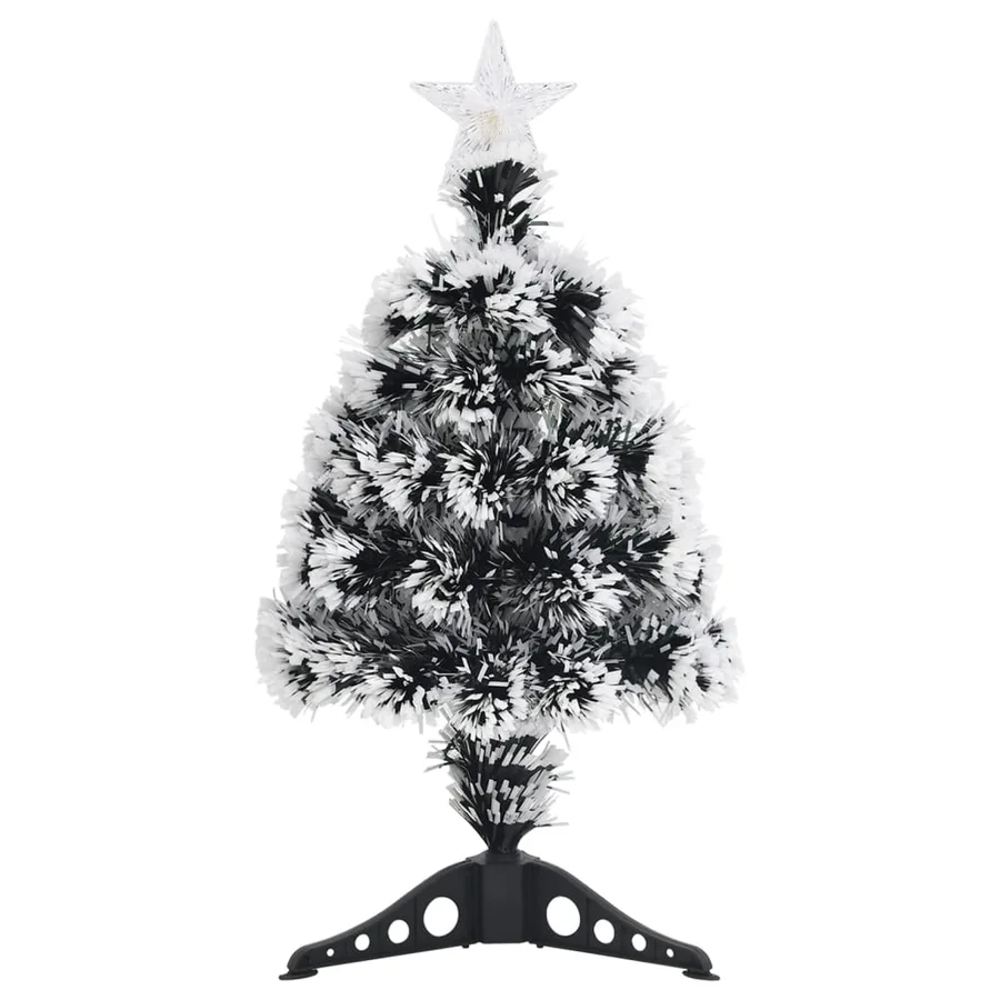 Arbre de Noël pré-éclairé vert et blanc 64 cm fibre optique - 2