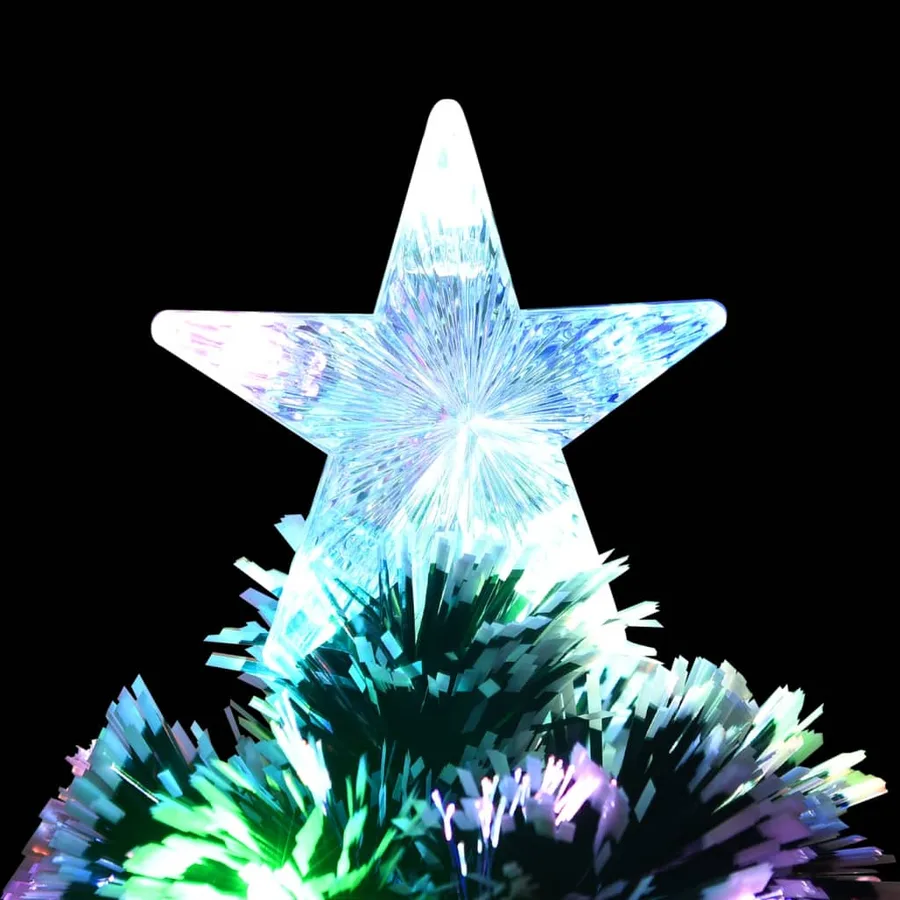 Arbre de Noël pré-éclairé vert et blanc 64 cm fibre optique - 4