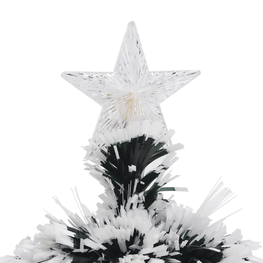 Arbre de Noël pré-éclairé vert et blanc 64 cm fibre optique - 5