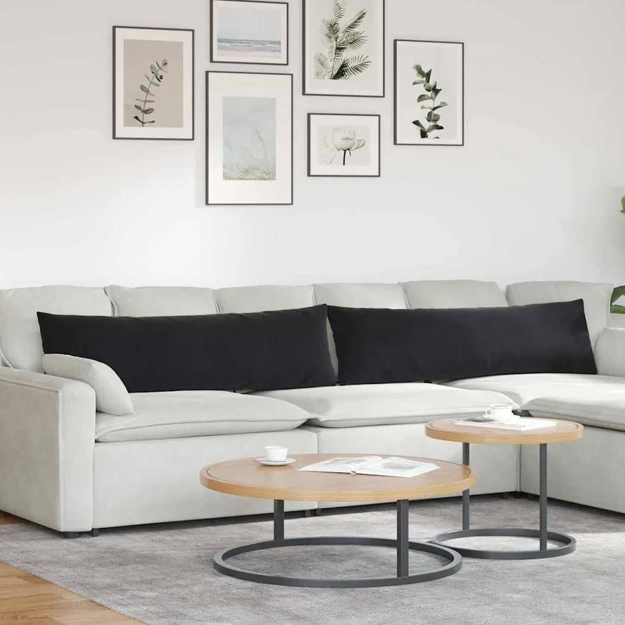 Coussins de canapé 2 pcs Noir 145 x 40 cm