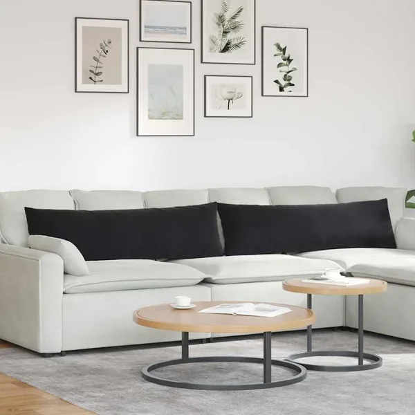 Coussins de canapé 2 pcs Noir 145 x 40 cm