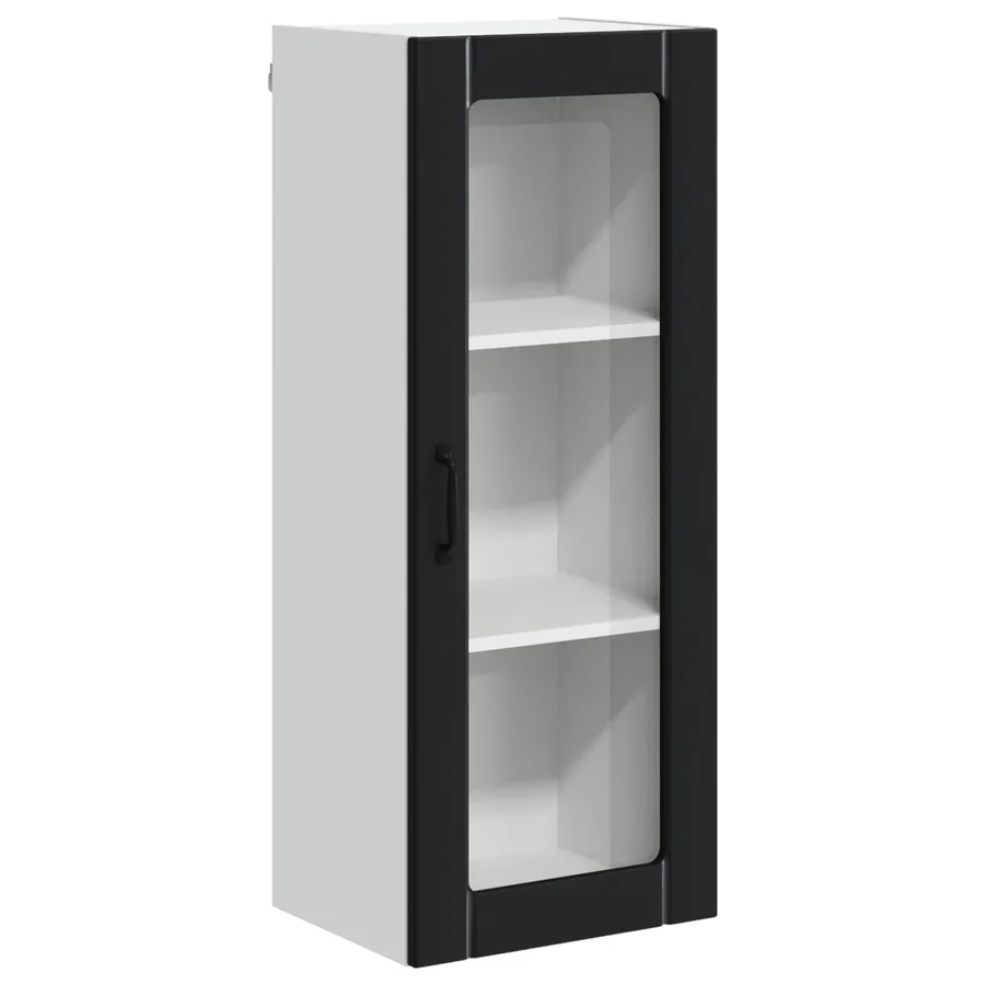 Cabinet en verre mural LUCCA Noir 40 x 31 x 100 cm - 2