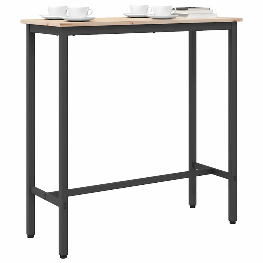 table Naturel 100 x 40 x 101 cm Bois d'ingénierie et acier - 3