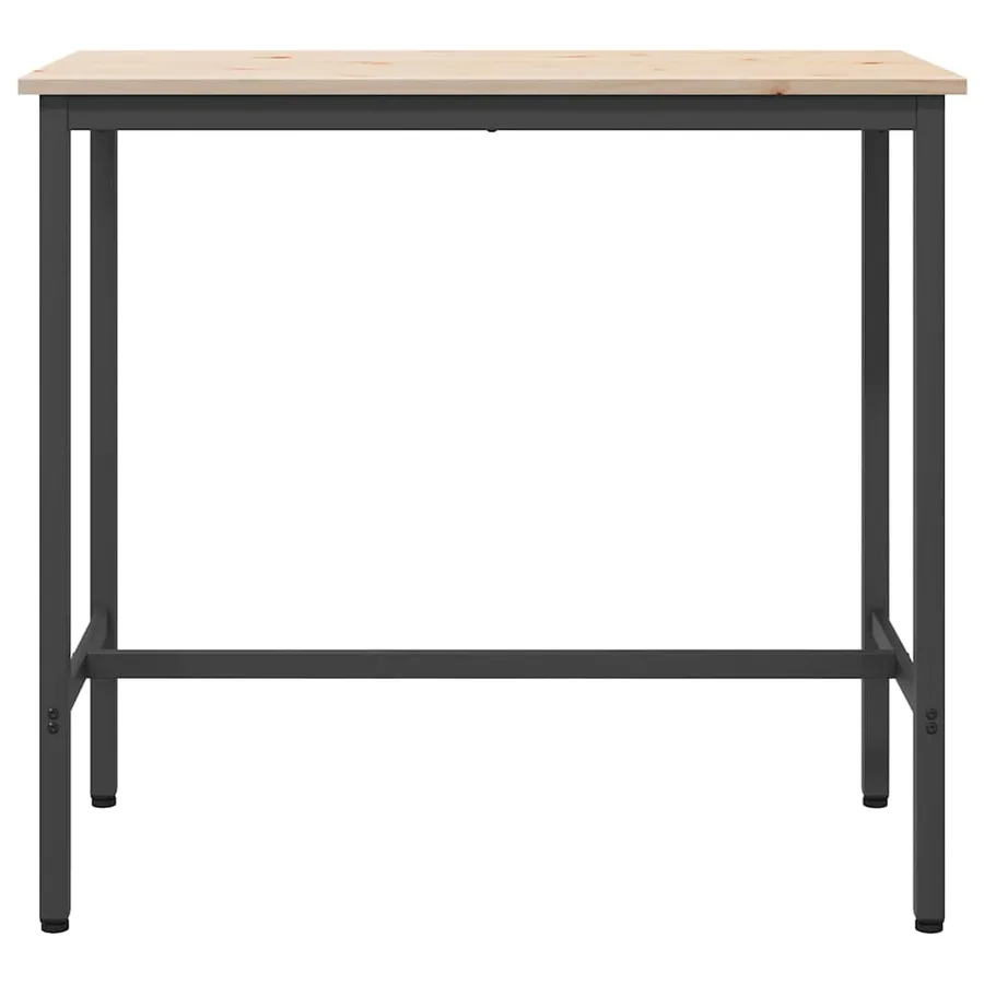 table Naturel 100 x 50 x 91 cm Bois d'ingénierie et acier - 5