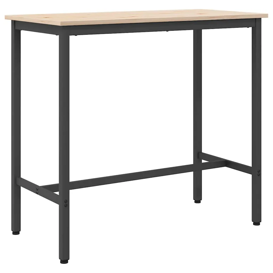 table Naturel 100 x 50 x 91 cm Bois d'ingénierie et acier - 7