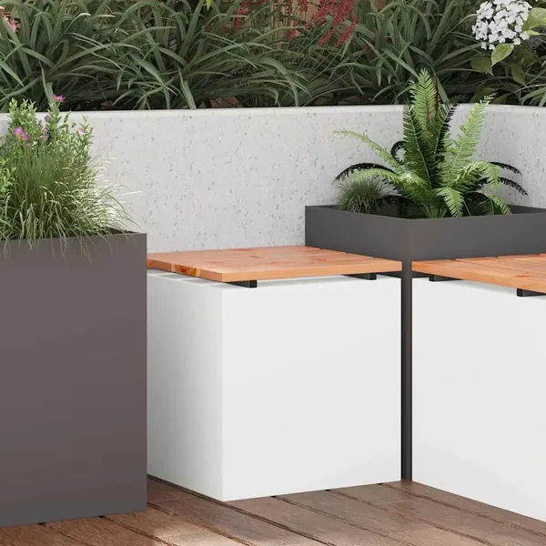 Banc de jardin Blanc 40 x 40 x 43 cm Acier