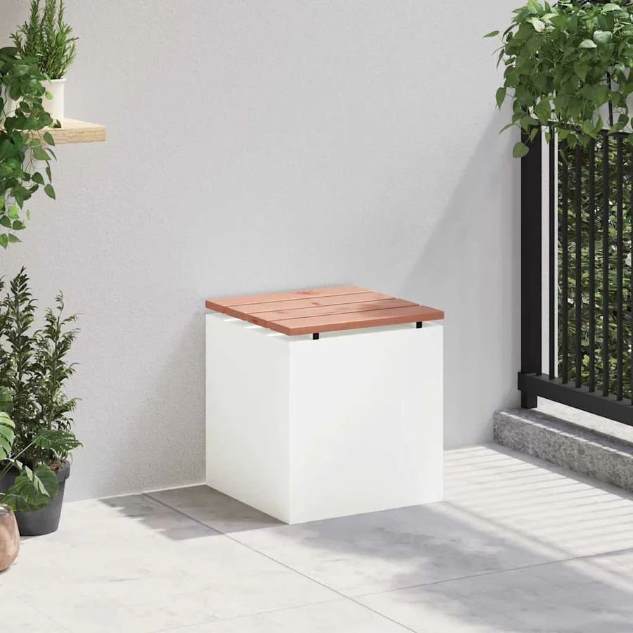 Banc de jardin Blanc 40 x 40 x 43 cm Acier - 3